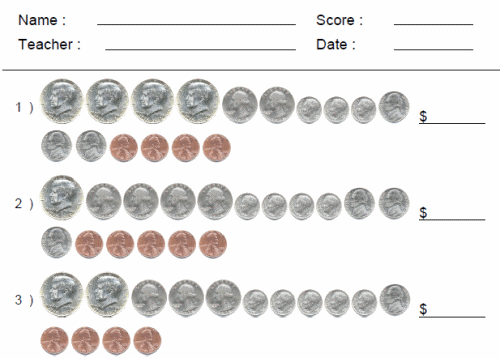 3rd grade math counting money worksheets