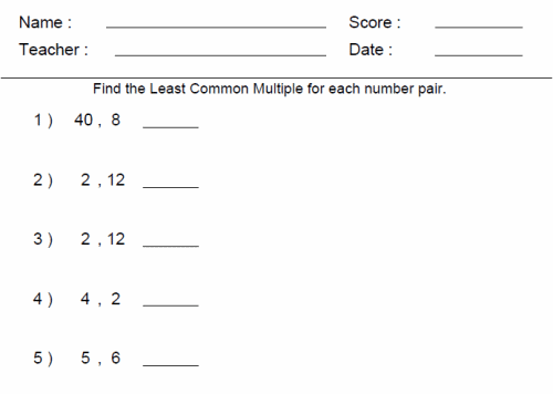 Sixth grade math homework sheets